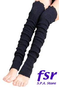  leg warmers long protection against cold chilling taking . Roo z socks thigh high yoga Jim fitness Golf socks going to school commuting socks LLW-7001-BK black 