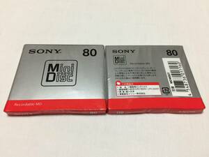 ★新品未開封・未使用品 貴重 SONY ソニー 80分 MD ミニディスク MiniDisc 2枚セット MDW80T 日本製 特価 格安放出品