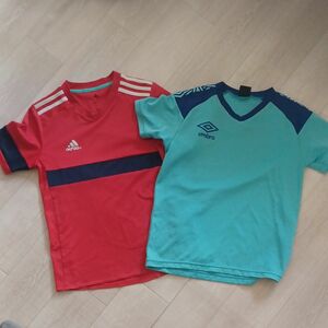 中古　150センチ　サッカー　半袖　練習着　 adidas　 UMBRO