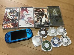 psp3000 本体（バッテリーなし） ソフト11本まとめ売り SONY ブルー ガンダムファイナルファンタジーセブンスドラゴン