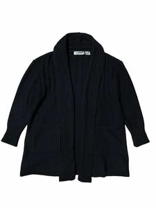 ソニアリキエル SONIA RYKIEL ウール カーディガン ニット 羽織り ボタンレス ブラック イタリア製 Sサイズ ム153