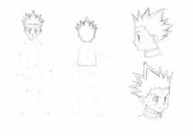 HUNTER×HUNTER ハンターハンター ゴン 2枚セット 設定 直筆ラフ画 原画 動画 冨樫義博 集英社 週刊少年ジャンプ セル画【A411】_画像2