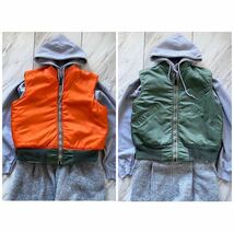 vintage ヴィンテージ ビンテージ usa製 90s alpha industries アルファ リバーシブル オレンジ グリーン ma-1 フライトジャケット ベスト_画像1