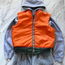 vintage ヴィンテージ ビンテージ usa製 90s alpha industries アルファ リバーシブル オレンジ グリーン ma-1 フライトジャケット ベスト_画像3