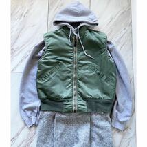 vintage ヴィンテージ ビンテージ usa製 90s alpha industries アルファ リバーシブル オレンジ グリーン ma-1 フライトジャケット ベスト_画像2