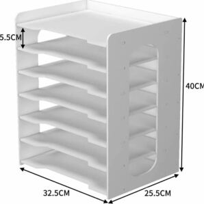 ー大特価ー PUNCIA 書類ケース 横型 7段 レターケース A4 卓上整理 書類棚 新聞/雑誌/フォルダー/書類 ホーム/オフィス(7仕切り)の画像6
