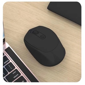 micro USB充電式人間工学に基づいたデュアルワイヤレスマウス（Bluetoothと2.4GHz）4ボタン沈黙クリック【色】黒