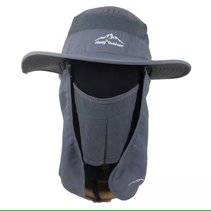 新品 欧州Hatty Outdoor 高通気日よけトレッキングハット 上部メッシュ フリーサイズ 黒の画像1