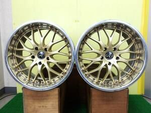 H2331 中古 2本 RAYS レイズ アーサーエクスチェンジ スタイル M 18 x 9J +37 5H 114.3 ゴールド A/X STYLE M 深リム ドリフト ドリケツ