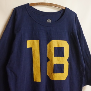 【23SS JELADO ジェラード No.18 フットボール Tシャツ 40（L）】ラフィー天竺 ヘビーウエイト ネイビー No.18 Football Tee Old Navy
