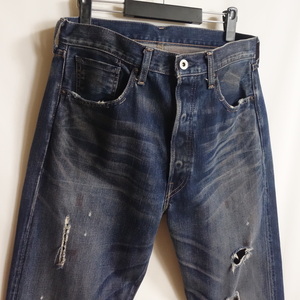 【LEVI'S リーバイス S501XX 1944年 大戦モデル W34】44501 クラッシュ ペンキ加工 日本製 復刻 ペンキアーキュエイト BIG E