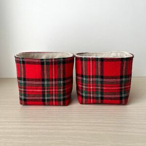 布バスケット 小物入れ 2個セット ハンドメイド