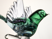 nPbB ベネチアンガラス ムラノ Murano Glass バード 置物 鳥ペア フィギュリン 美品_画像8