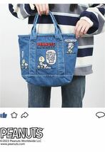 本格漫画スヌーピー SNOOPY デニム刺繍ハンドバッグ ハンドバッグ ランチバッグ お弁当バッグ _画像2