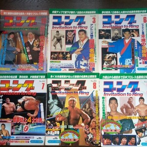 ゴング1985年12月号　1986年3,6,7,8,9月号　1982年8,10月号増刊　その他プロレス関連本9冊　全17冊セット