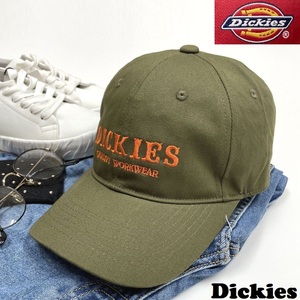 未使用品 Dickies カーキ キャップ メンズ レディース 大人カジュアル アメカジ アウトドアキャンプ ゴルフ オレンジロゴ刺繍 ディッキーズ