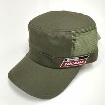 未使用品 Dickies カーキ メッシュワークキャップ メンズレディース カジュアル アウトドアキャンプゴルフスポーツ タグ ロゴ ディッキーズ_画像2