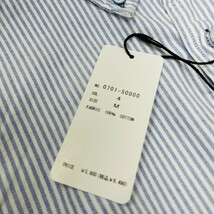未使用品 /M/ Allowed To Unfold ブルーストライプ 長袖カラーシャツ メンズ ボタン オフィスカジュアル フォーマル タグ ビジネス 通勤 _画像6