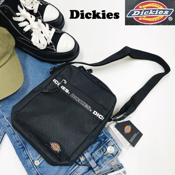 未使用品 Dickies ブラック ショルダーバッグ メンズ レディース ストリートカジュアル メッシュフェスアウトドア ロゴテープ ディッキーズ