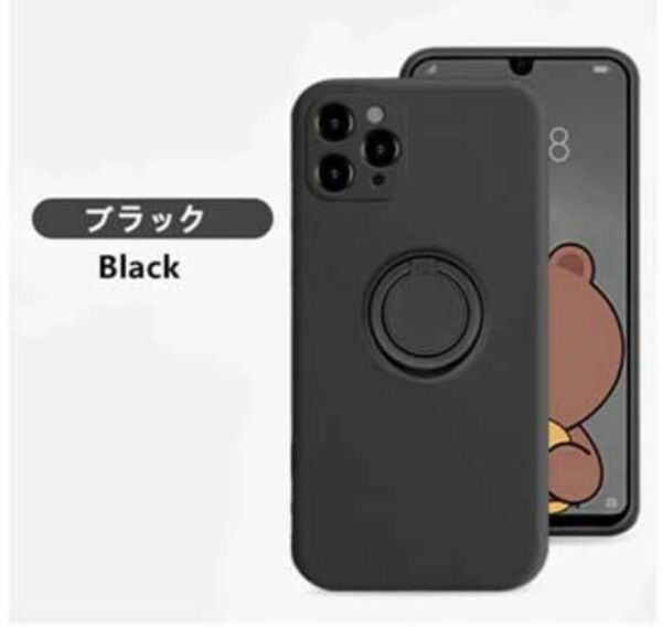 【新品】 iPhone14 pro シリコン リング 一体型 ケース ブラック