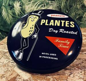 90' vintage PLANTERS Mr.Peanut metal sign◇ビンテージMr.ピーナッツブリキ看板◆ラウンドメタルサインレトロ◇米企業アド◇◆M&M's