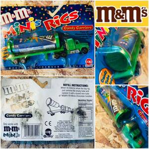 90' vintage M&M's Minis Rigs Candy Carriers ◇GREEN◆ビンテージエムアンドエムズキャンディキャリートレーラーミニカー◇USA企業レア