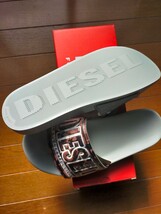 DIESEL ディーゼル PU シャワー サンダル サイズ40(底幅10.6cmソールサイズ27.8cm) グレー スリッパ 定価12100円 タグ付き y9944-1-H_画像6