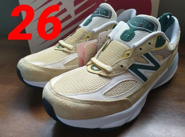 ①希少☆【新品未使用】ニューバランス Made in USA 990 v6 TE6 〈U990TE6〉26cm OFF WHITE