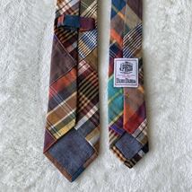 希少 BLUE BLUE & J.PRESS ブルー ブルー ジェイプレス PATCHWORK MADRAS TIE パッチワーク マドラス タイ チェック ネクタイ 日本製_画像8