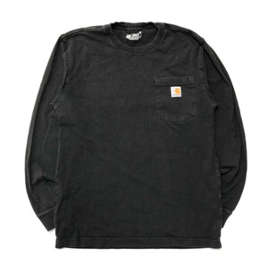 衝撃プライス！『ファン待望モデル！』【Carhartt カーハート】長袖Tシャツ/ポケットTシャツ/トップス【S/ブラック】B81