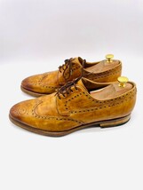 衝撃プライス！『入手困難希少クラシックモデル！』【MAGNANNI/ウイングチップ】高級レザードレスシューズ！キャメル/10/jp28cm相当！3.8_画像2