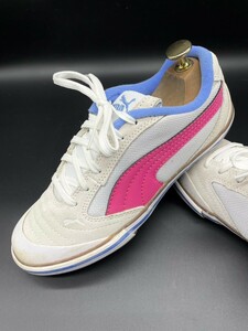 衝撃プライス！『最強カジュアルモデル！』【PUMA プーマ/フットサラ Ⅳ v2】高級ランニングシューズ！白青ピンク/jp23cm！3.23