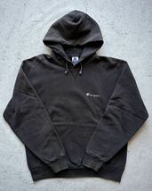 90s〜 MADE IN USA “ CHAMPION ” FRONT-V P/O SWEAT PARKA BLACK OLD VINTAGE チャンピオン　アメリカ製　前Ｖ　ブラック_画像10