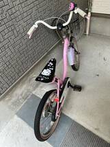 引き取りまた落札者手配　女の子自転車ハローキティ自転車18センチ美品　引き取りまた落札者が配送手配　サンリオ_画像1