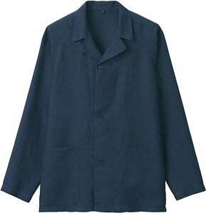 即決★無印良品★ヘンプ100％★ヘンプシャツジャケット★Mサイズ★MUJI★新品未使用タグ付き★ネイビー★6990円のお品★麻100★メンズ★