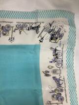 50s-60s ビンテージ シルクスカーフ ハンカチ　手縫い処理（バンダナ タペストリー コットン 雑貨 ミッドセンチュリー アンティーク)_画像3