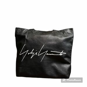 Yohji Yamamoto 青山　ロゴ　レザー　トートバッグ ブラック　大きい ヨウジヤマモト ワイズ