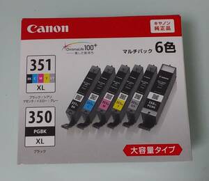 【Canon純正インク】　BCI-351XL+350XL/6MＰ　「大容量タイプ」ーーー新品未使用品の純正インク「取り付け期限は2026年01月」