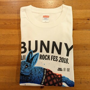 新品 フジロック 18 マッドバニー タワレコ Tシャツ NO FUJIROCK, NO LIFE! TOWER RECORDS MADBUNNY M 水色 ブルー fuji rock 2018 beams