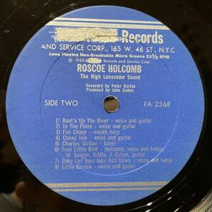 【US盤Folkwaysレア】Roscoe Holcomb The High Lonesome Sound (1965) FA 2368 Appalachian mountain music booklet付属の画像6