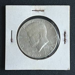 アメリカ ケネディ ハーフダラー銀貨 1966年 50セント銀貨 SV400 美品