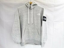 1円スタート THE NORTH FACE ノースフェイス NT12333 Squair Logo Hoodie フーディ パーカー Mサイズ グレー タグ付き 中古品 ◆4625_画像1