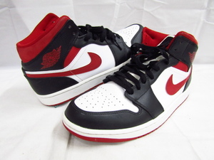 NIKE AIR JORDAN １ MID Gym Red Black 554724-122 28.5cm BOXなし 中古品 ◆130146