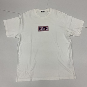 ko0312/09/68 1円～ KITH FOLLOW Needlepoint Box T-shirt in Cotton キス 半袖Tシャツ ロゴ 花柄 ペイズリー 23-071-060-0017-1-0 