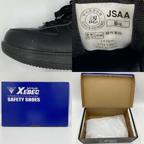 ko0330/10/77 1円～ XEBEC ジーベック 安全靴 85141 JSAA規格B種認定品 軽作業用 耐滑セーフティシューズ カラー:90ブラック サイズ:24cmの画像9