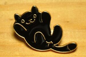 USA インポート Pins Badge ピンズ ピンバッジ ラペルピン 画鋲 黒猫 ネコ ブラックキャット かわいい 猫好き キュート アメリカ T001