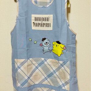 ポムポムぷりん×ボノボノのエプロン 保育士 介護士 キャラクター 新品未使用タグ付き