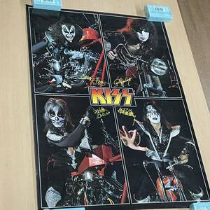 超希少 KISS / キッス　レア・希少品・1970年代オリジナルメンバー・当時物ポスター (Victorレコード) 73cm x 52cm B2