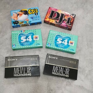 カセットテープ 6本 TDK DJ1-64N 64分 maxell CDS1-60J 60分 SONY ソニー CDixⅠ C-54CDX1G METAL-XR 46分 パッケージに一部破れあり