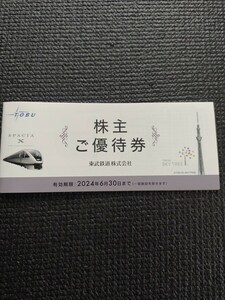 東武鉄道株主ご優待券(東武動物公園特別入園券、スカイツリー割引券等)　1冊　2024年6月30日まで有効　定型郵便送料込み